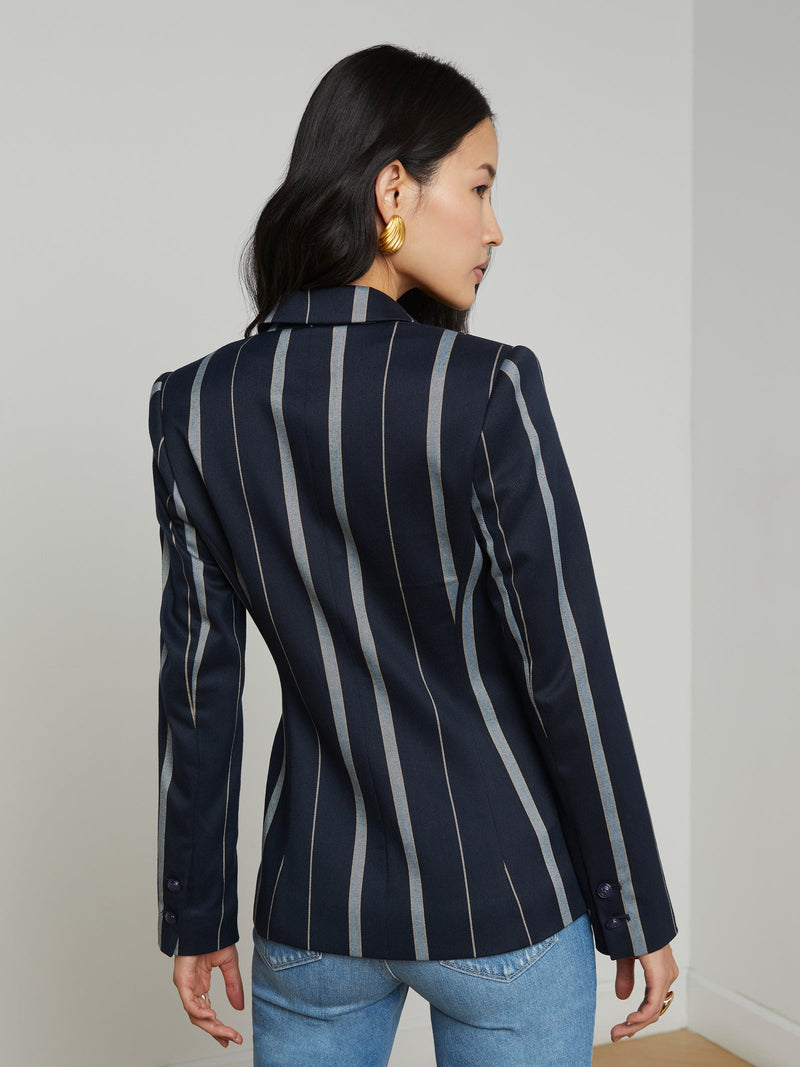 Clementine Blazer In Midnight Multi Stripe