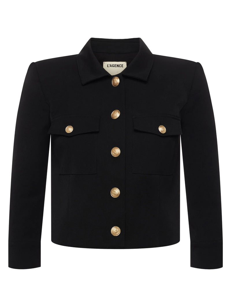 Kumi Cropped Jacket In Black