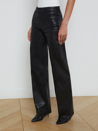 Clayton Wide Leg In Black Coated