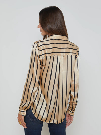 Tyler Blouse In Almond Stripe