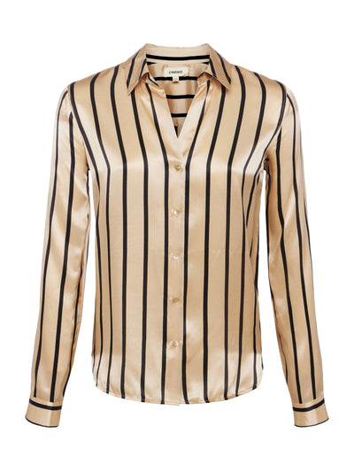 Tyler Blouse In Almond Stripe