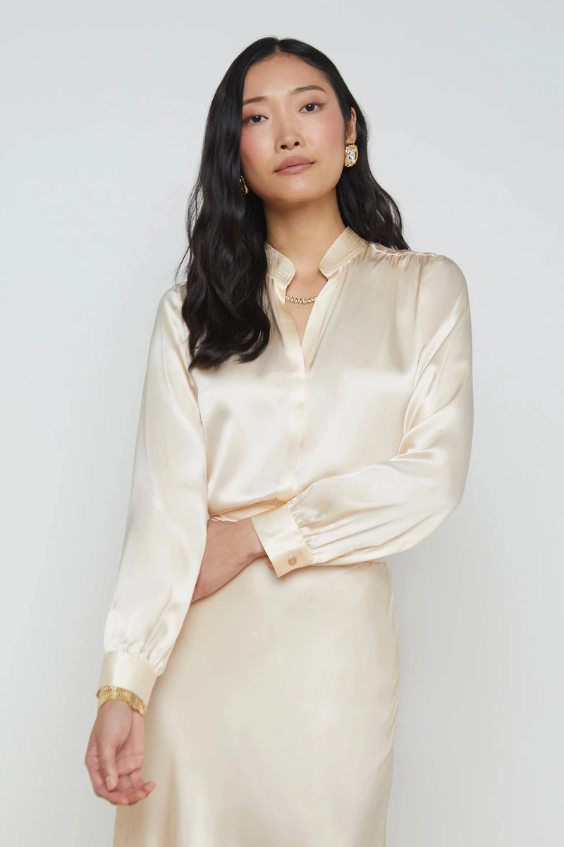 Bianca Silk Blouse In Pearl