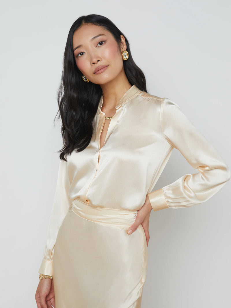 Bianca Silk Blouse In Pearl