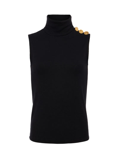 Ceci Sleevless Turtleneck In Black