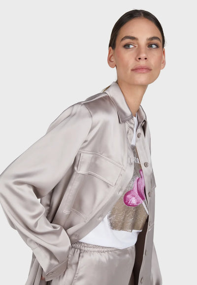 Stretch Satin Blouse- Blush Blusen