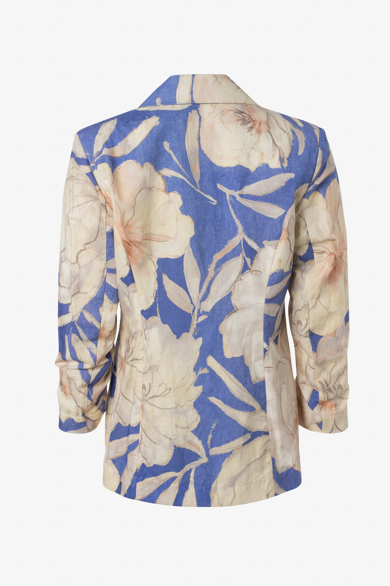 Floral Print Jacket Blue/Peach