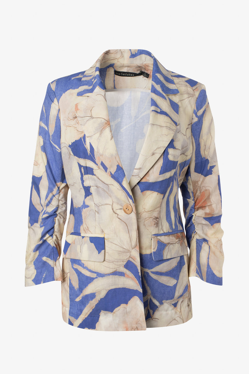 Floral Print Jacket Blue/Peach