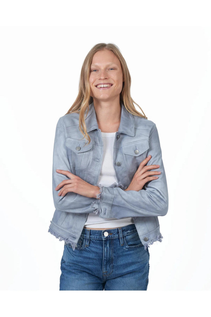 Alexa Patina Leather Jacket Steel-Jakett Ny-Tocca Finita