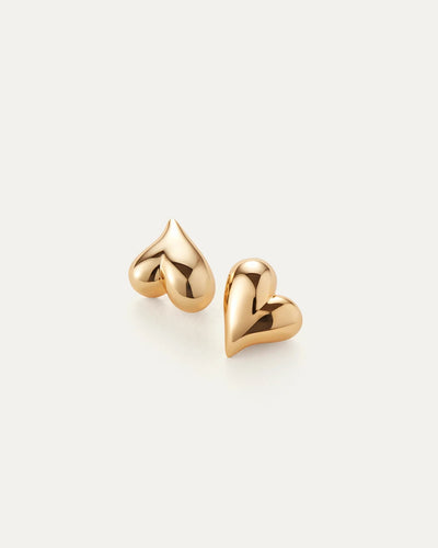 Art Heart Button Earrings-Jenny Bird-Tocca Finita