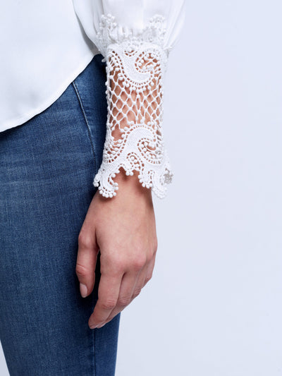 Ava Lace Cuff Blouse-L'Agence-Tocca Finita