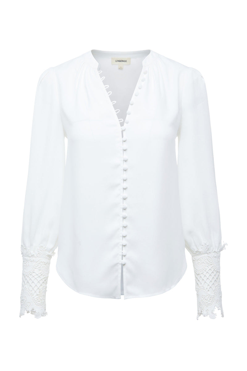 Ava Lace Cuff Blouse-L&