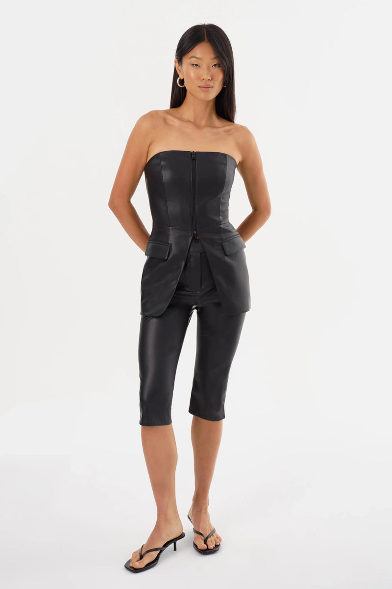 Avani Faux Leather Bustier Top-LAMARQUE-Tocca Finita