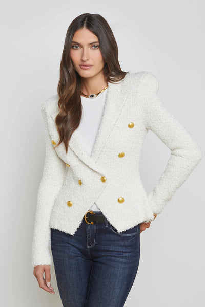 Bethany Knit Blazer In Ivory-L'Agence-Tocca Finita