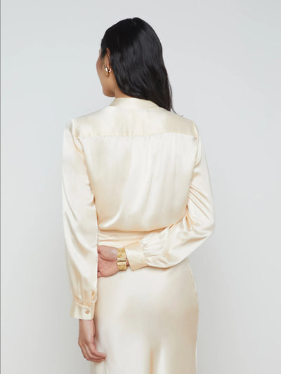 Bianca Silk Blouse In Pearl-L'Agence-Tocca Finita