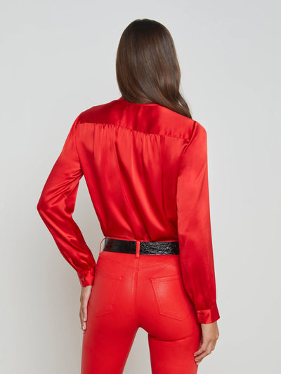 Bianca Silk Blouse In Red-L'Agence-Tocca Finita