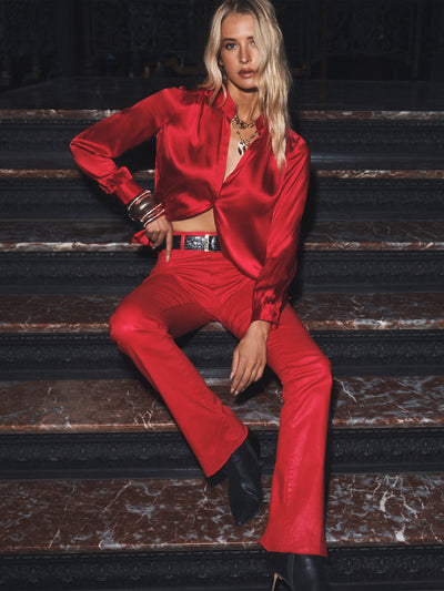 Bianca Silk Blouse In Red-L'Agence-Tocca Finita