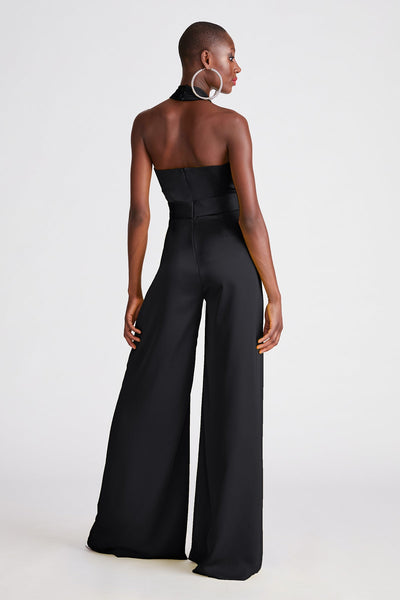 Black Kani Jumpsuit in Satin-Halston-Tocca Finita