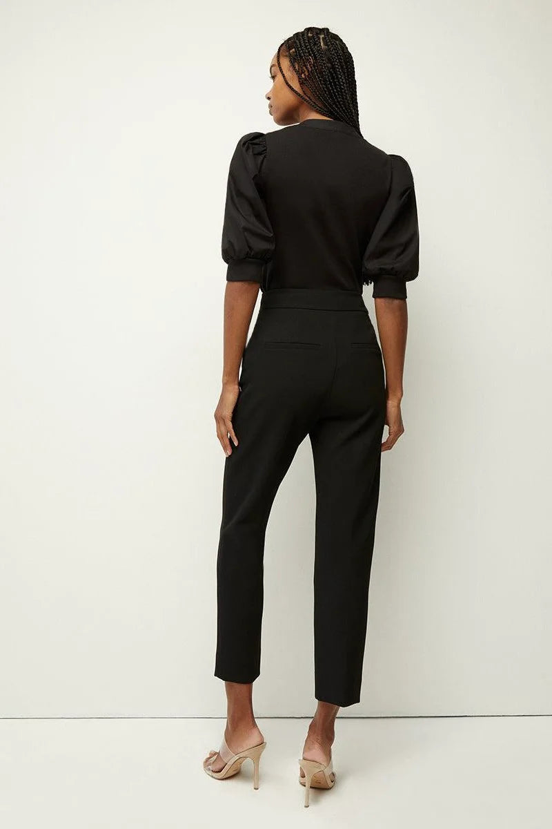 Black Renzo Pant with Silver Button-Veronica Beard-Tocca Finita