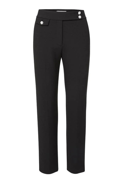 Black Renzo Pant with Silver Button-Veronica Beard-Tocca Finita