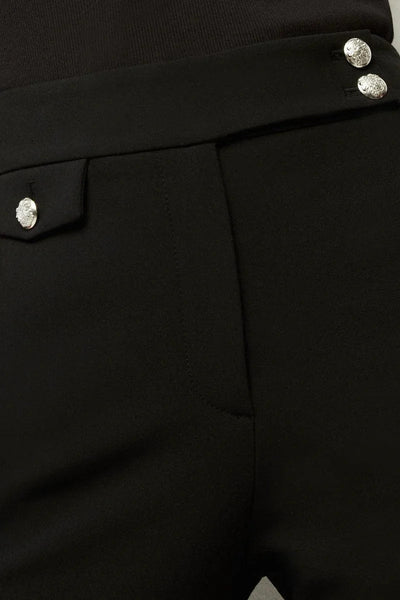 Black Renzo Pant with Silver Button-Veronica Beard-Tocca Finita