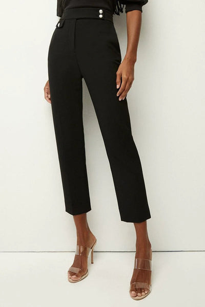 Black Renzo Pant with Silver Button-Veronica Beard-Tocca Finita