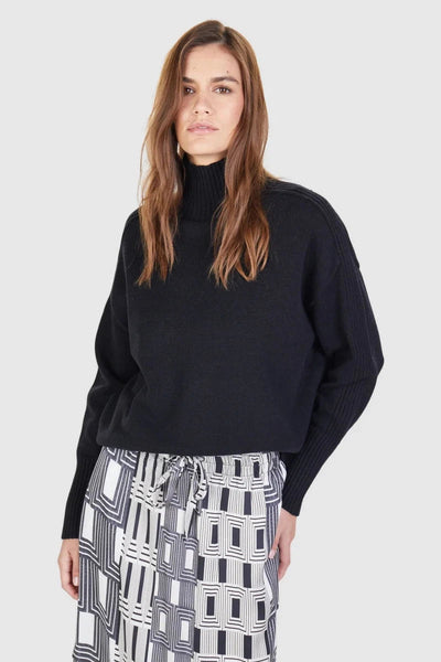 Black Turtleneck Sweater-Marc Aurel-Tocca Finita