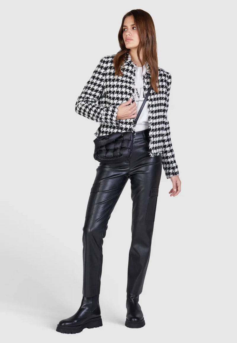 Boucle Jacket With Houndstooth-Marc Aurel-Tocca Finita