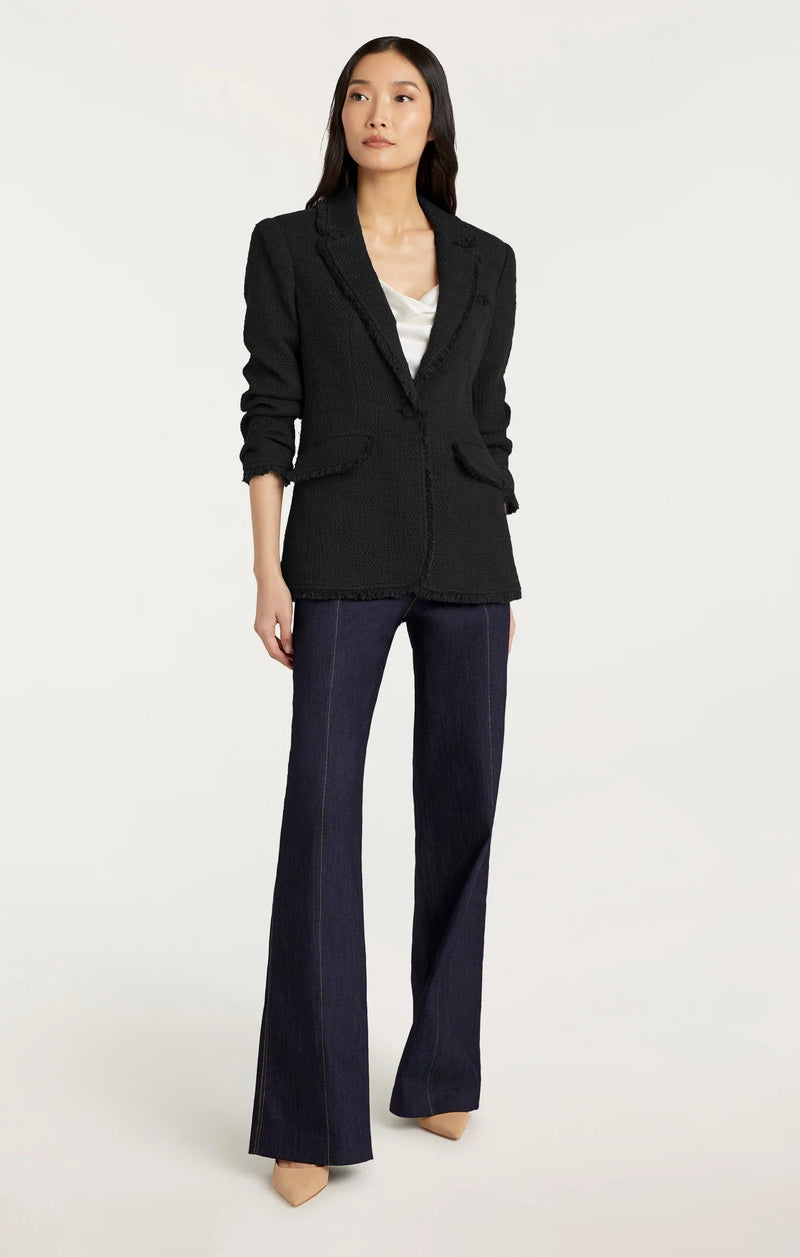 Boucle Khloe Blazer In Black-Cinq A Sept-Tocca Finita