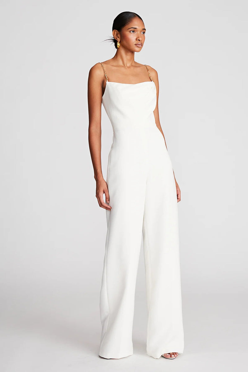 Brea Jumpsuit in Stretch Crepe-Halston-Tocca Finita