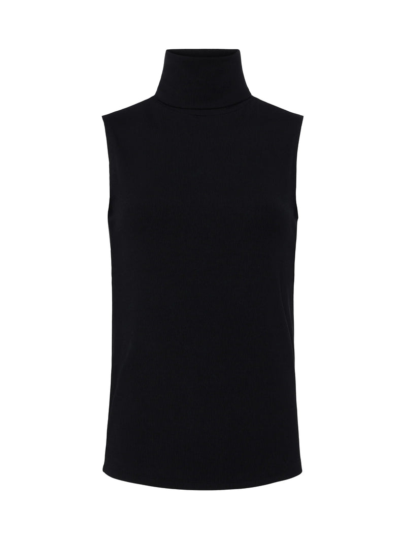 Ceci Sleeveless Turtle Neck In Black-L&