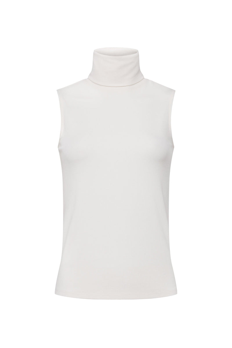 Ceci Sleeveless Turtle Neck In White-L&