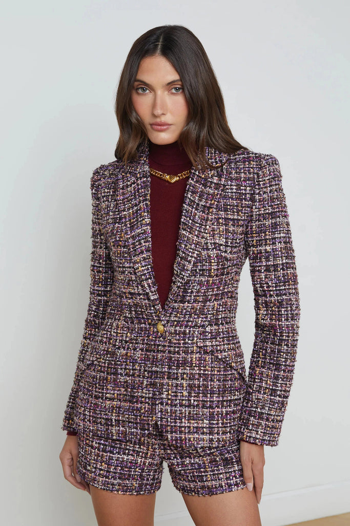 Purple tweed blazer hotsell