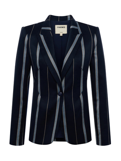 Clementine Blazer In Midnight Multi Stripe-L'Agence-Tocca Finita