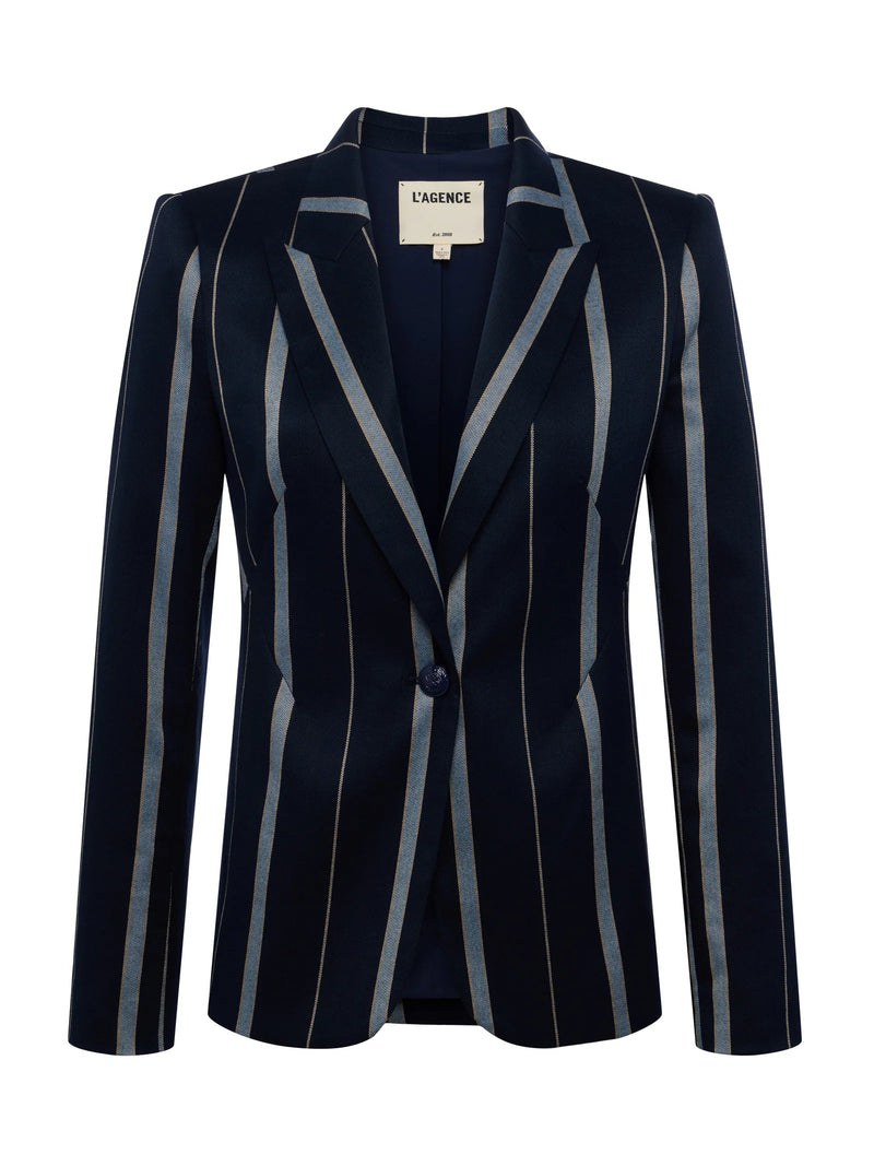 Clementine Blazer In Midnight Multi Stripe-L&