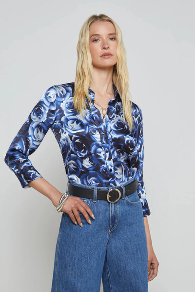 Dani Blouse In Midnight Multi Rose-L'Agence-Tocca Finita