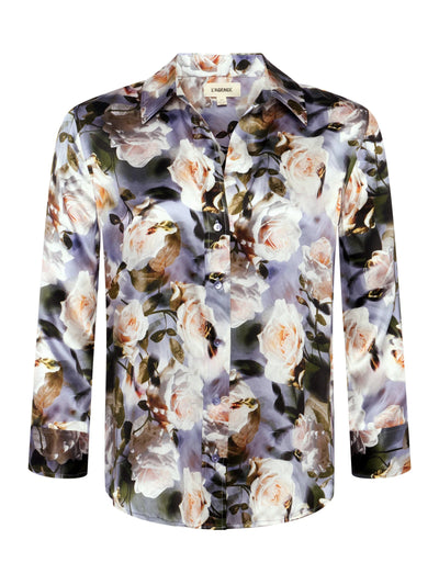 Dani Silk Blouse in Multi Distressed Floral-L'Agence-Tocca Finita