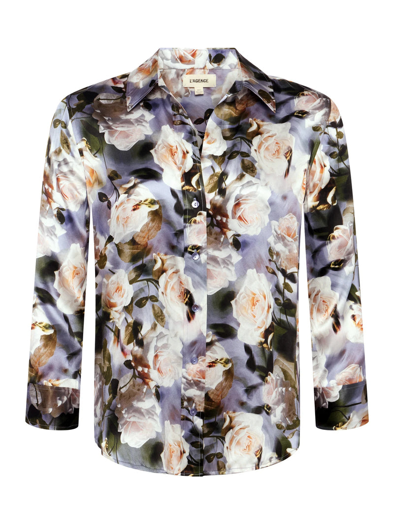 Dani Silk Blouse in Multi Distressed Floral-L&