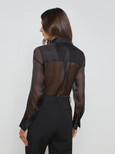 Divya Tuxedo Shirt In Black-L'Agence-Tocca Finita