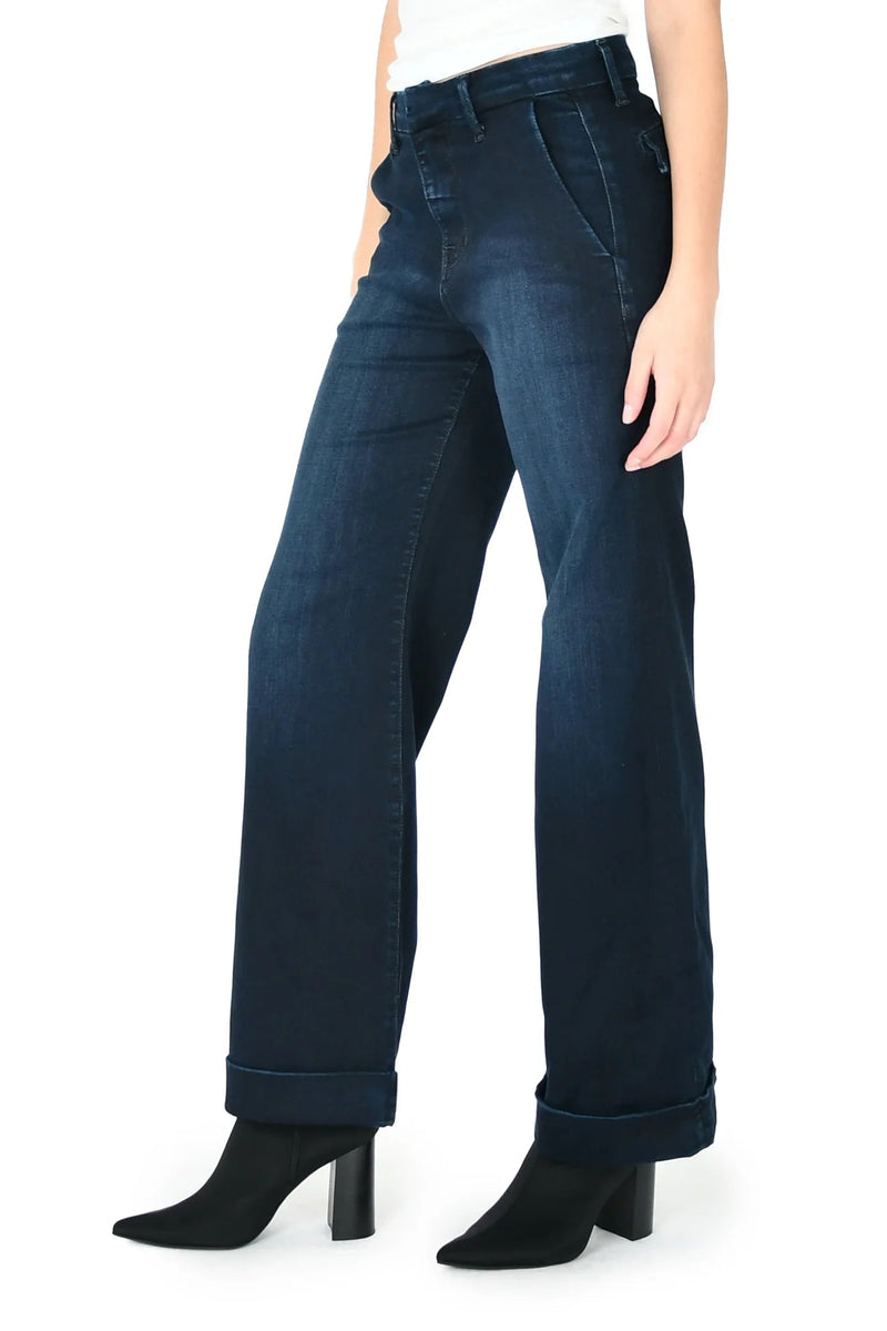 Dream High Rise Trouser Jean In Madera Blue-Fidelity-Tocca Finita