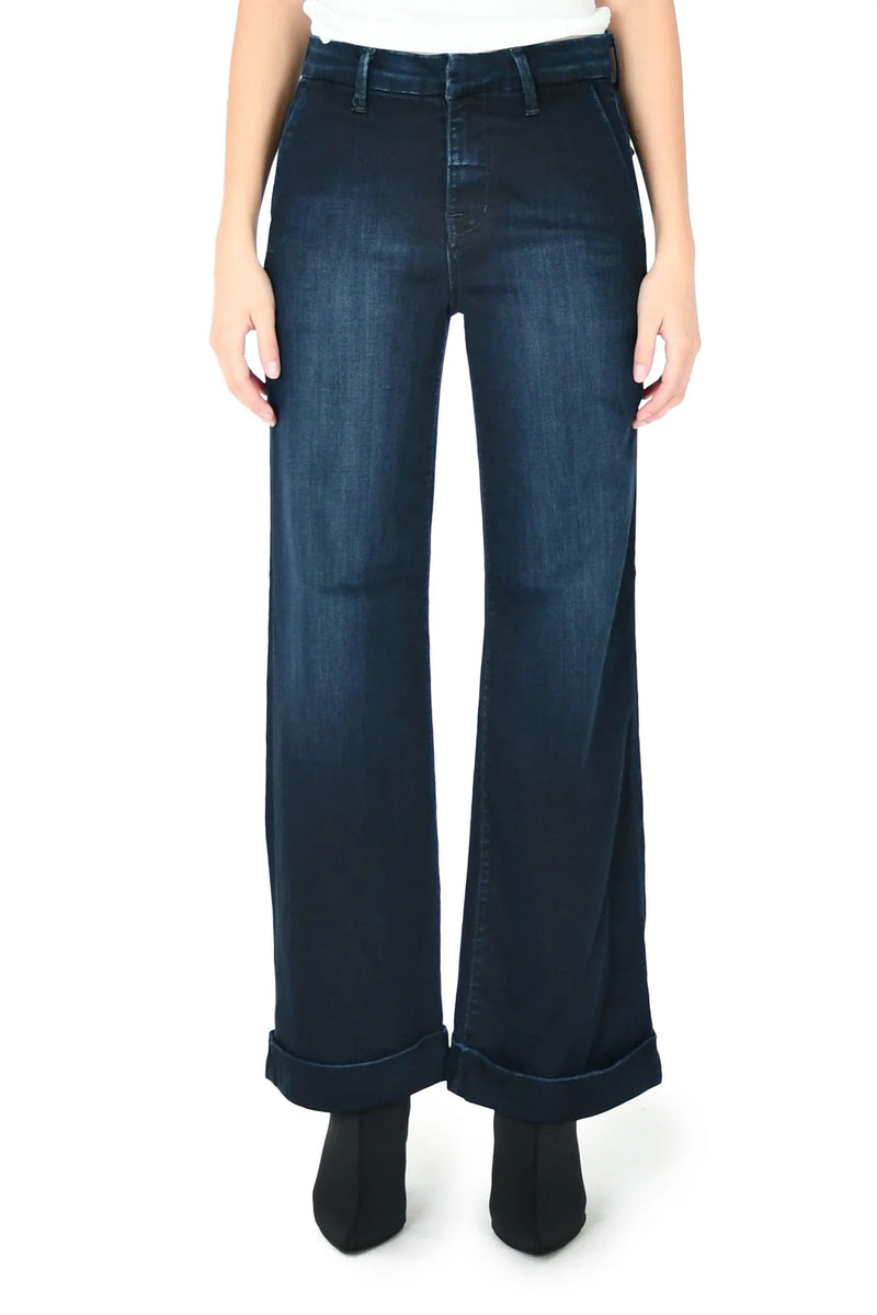 Dream High Rise Trouser Jean In Madera Blue-Fidelity-Tocca Finita