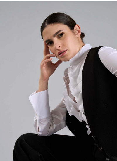 Fitted Shirt with Frill Collar-Tonet-Tocca Finita