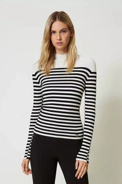 Fitted Striped Jumper-TWINSET-Tocca Finita