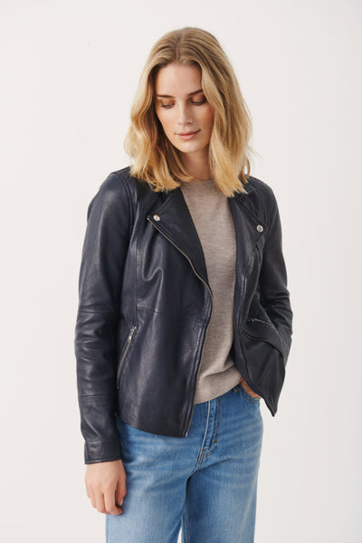 Frances Leather Jacket in Sky-Part Two-Tocca Finita