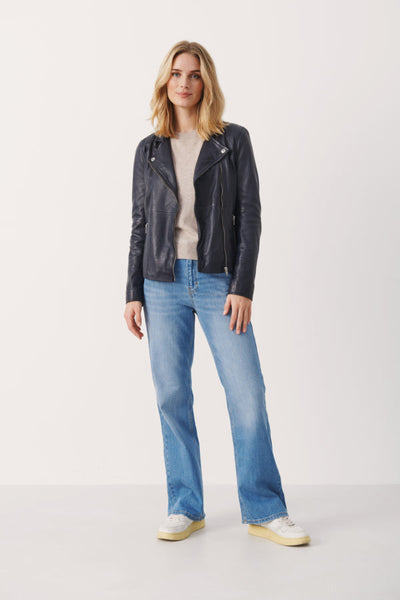 Frances Leather Jacket in Sky-Part Two-Tocca Finita