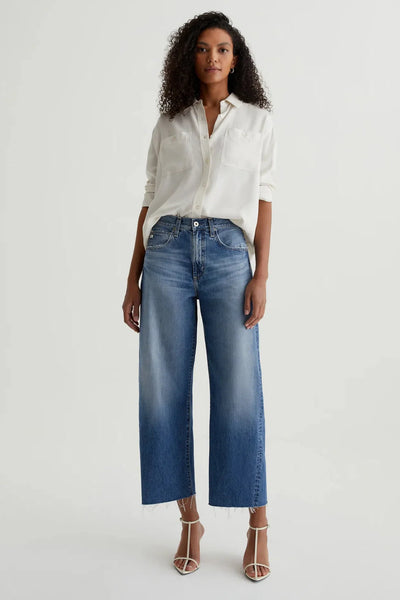 Hattie High-Rise Barrel Crop in Gemini Jeans-AG Jeans-Tocca Finita