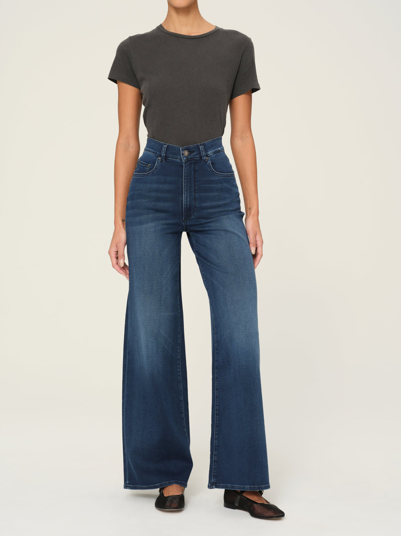 Hepburn Wide Leg Instasculpt Jeans in Stream-Dl1961-Tocca Finita