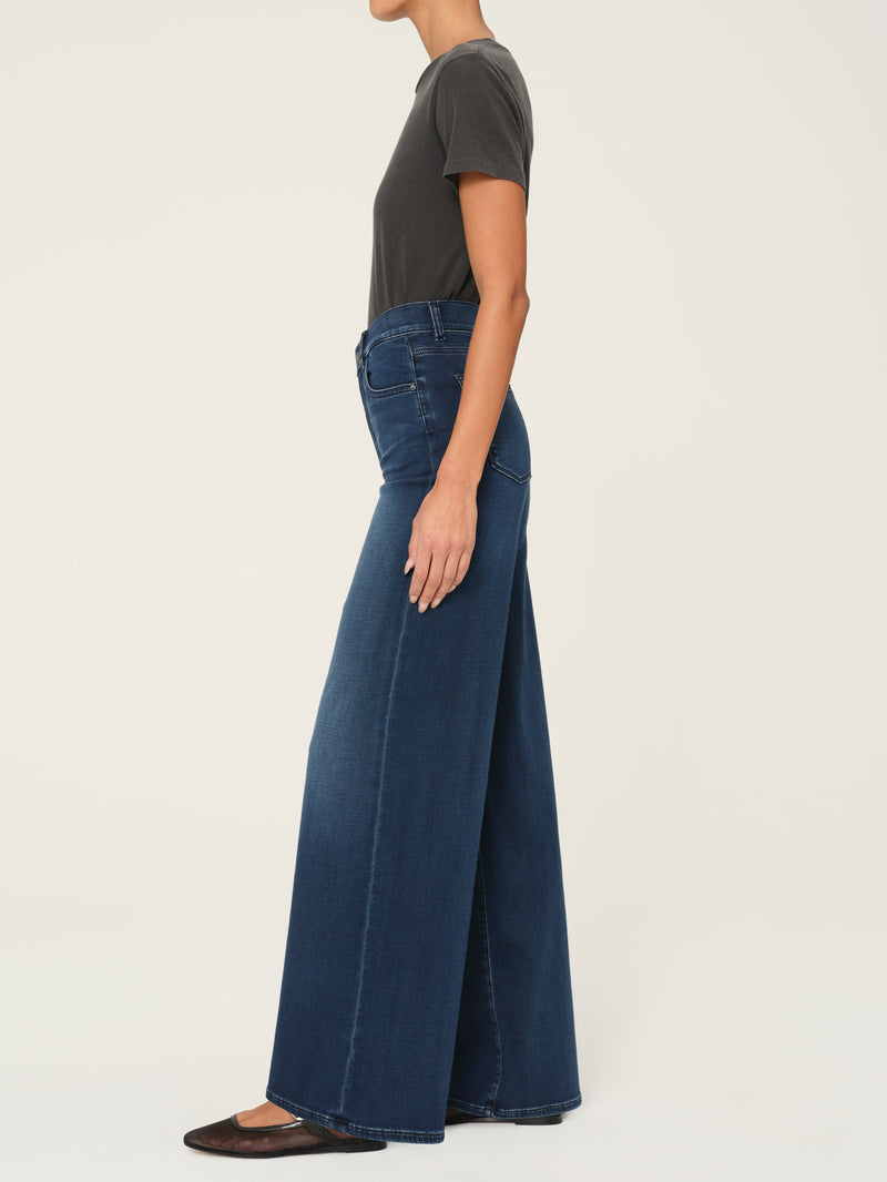 Hepburn Wide Leg Instasculpt Jeans in Stream-Dl1961-Tocca Finita