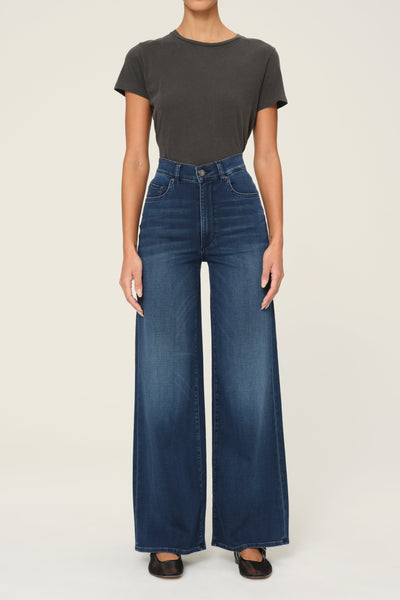 Hepburn Wide Leg Instasculpt Jeans in Stream-Dl1961-Tocca Finita