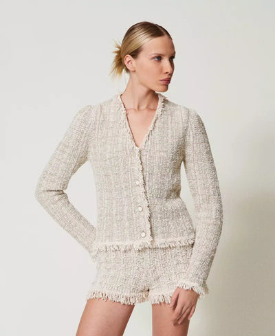 Jacquard Knit Blazer Jacket-TWINSET-Tocca Finita