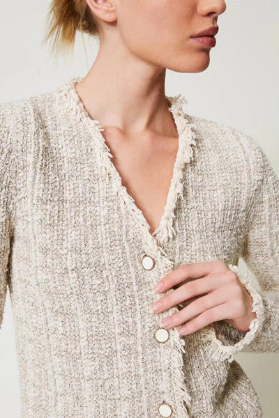 Jacquard Knit Blazer Jacket-TWINSET-Tocca Finita